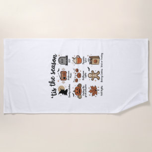 Serviette De Plage Vintage Halloween Season Checklist Shirt Design_1