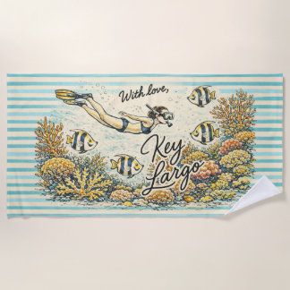 Serviette de plage vintage snorkeling With Love Ke