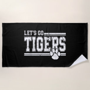 Serviette De Plage Vintage Tigers School Sports Nom Retro