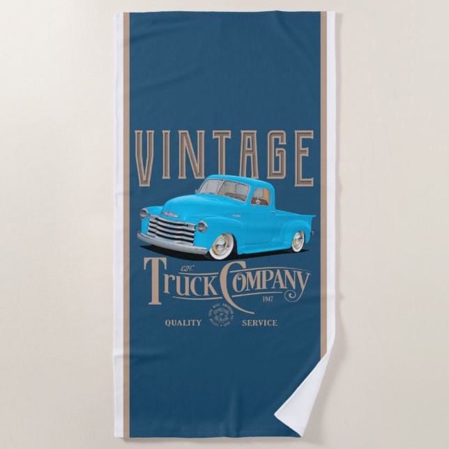 Serviette De Plage Vintage Truck Company (Devant)