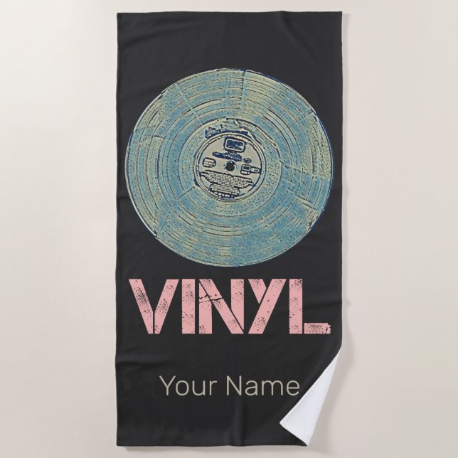 Serviette De Plage Vinyl Record Retro Disco Conception de musique Vin (Devant)