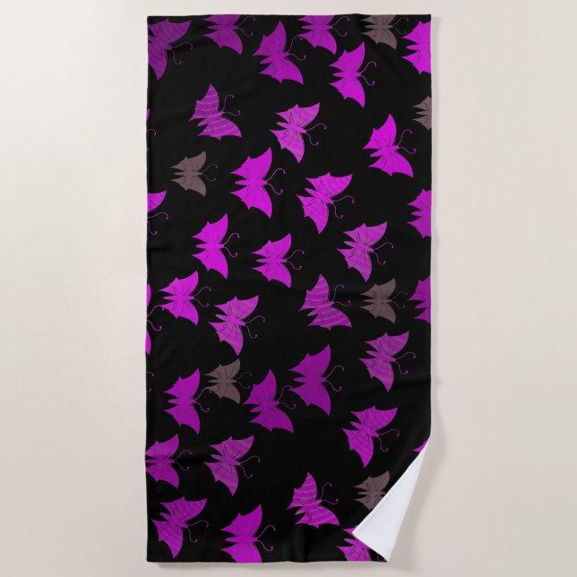 Serviette De Plage violet,noir (Devant)