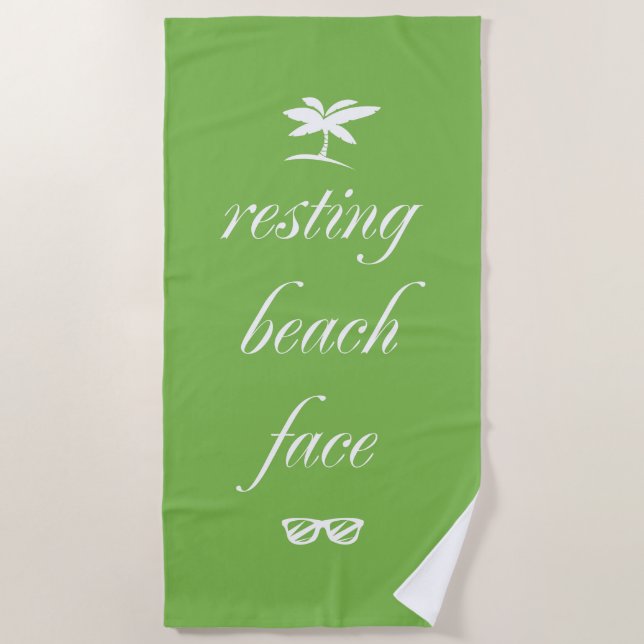Serviette De Plage Visage de plage au repos (Devant)