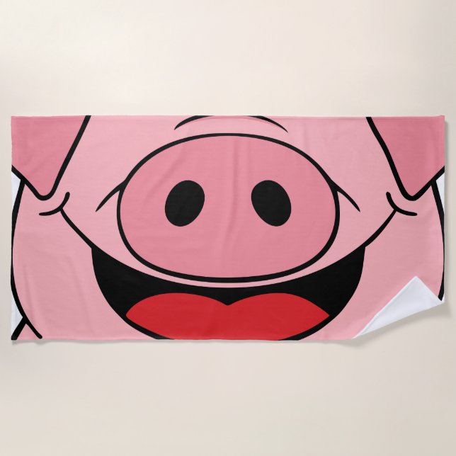 Serviette De Plage Visage de porc (Devant)
