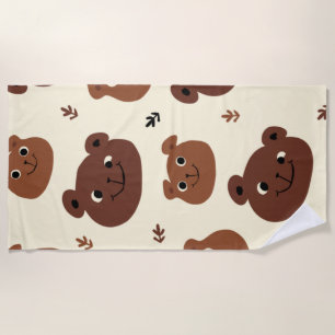 Serviette De Plage Visage drôle d'ours