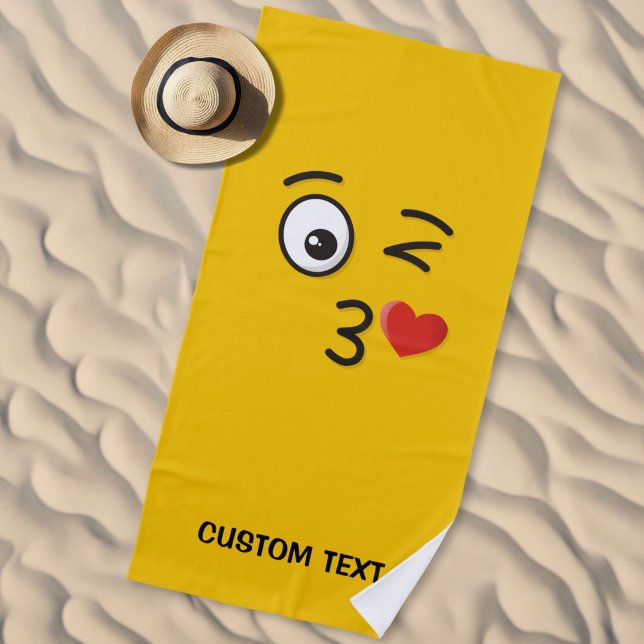Serviette De Plage Visage lançant un baiser (Créateur téléchargé)