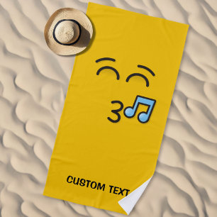 Serviette De Plage Visage Siffleur aux Yeux Sourires