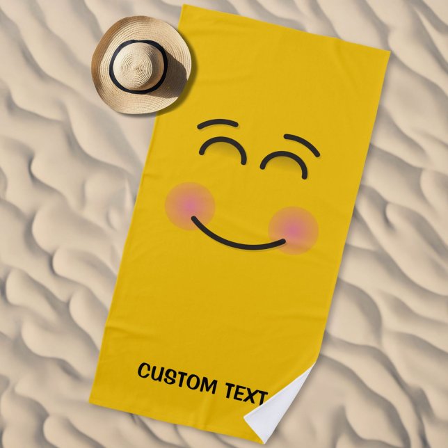 Serviette De Plage Visage Souriant aux Yeux Souriants (Créateur téléchargé)