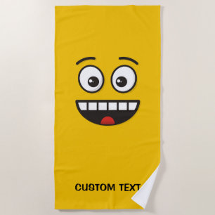 Serviette De Plage Visage souriant avec bouche ouverte