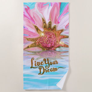 Serviette De Plage Vivez votre rêve - Rose Flower power