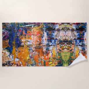 Serviette De Plage Vivid Abstraction - Huile Peinture Chaos sur la Pa