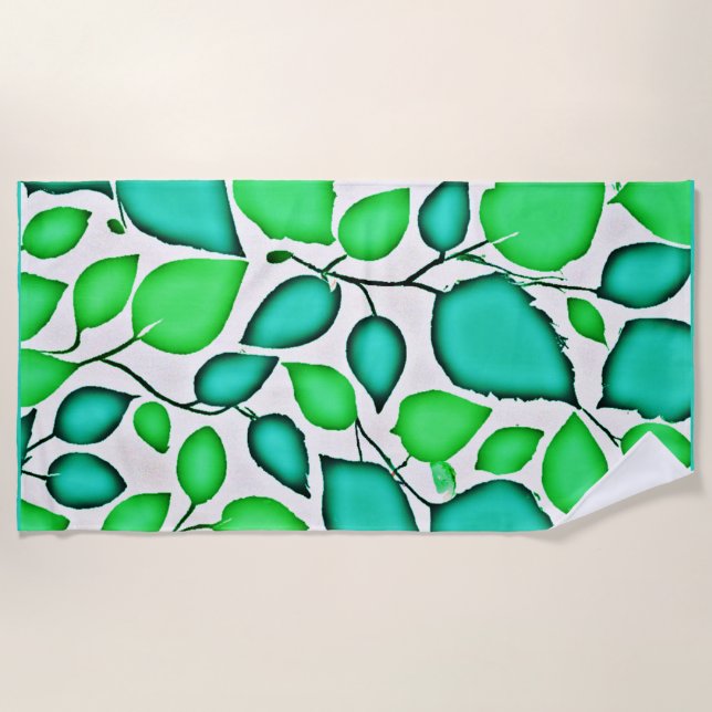 Serviette De Plage Vivid Elegance Feuille Motif (Devant)