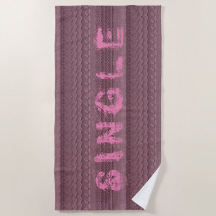 Serviette De Plage Voies de pneu de voiture sur le texte rose de