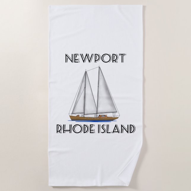 Serviette De Plage Voile de Newport Rhode Island (Devant)