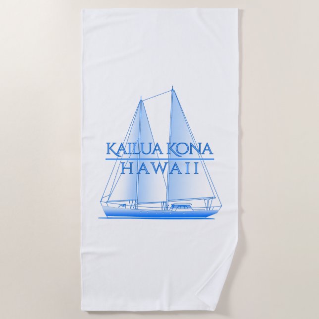 Serviette De Plage Voile nautique côtière de Kailua Kona (Devant)