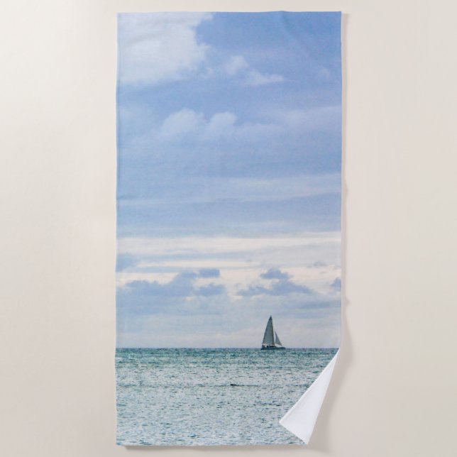 Serviette De Plage Voilier sur l'eau (Devant)
