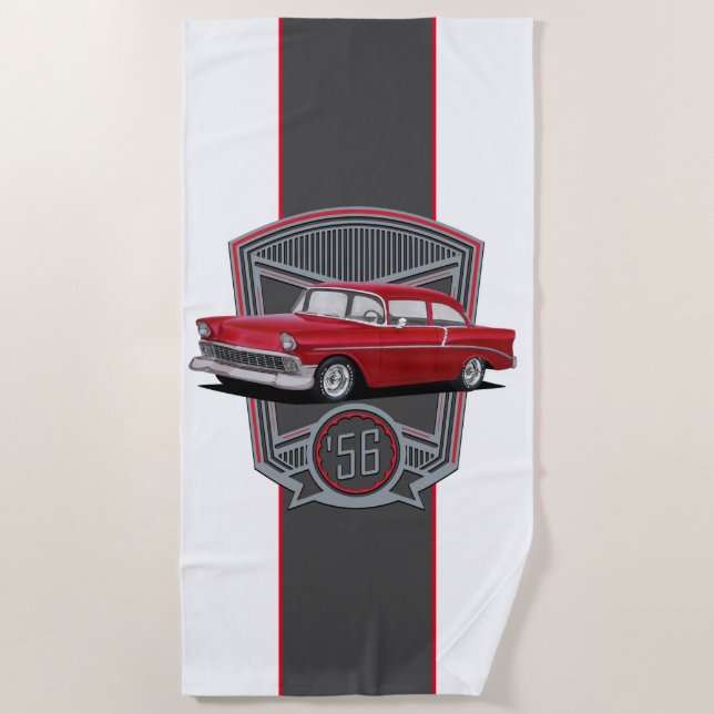 Serviette De Plage Voiture classique américaine 1956 (Devant)