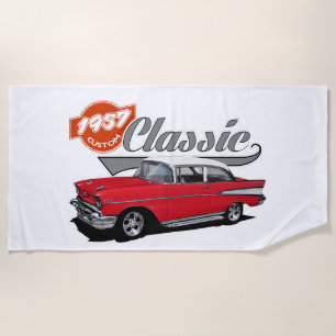 Serviette De Plage Voiture classique américaine de 1957