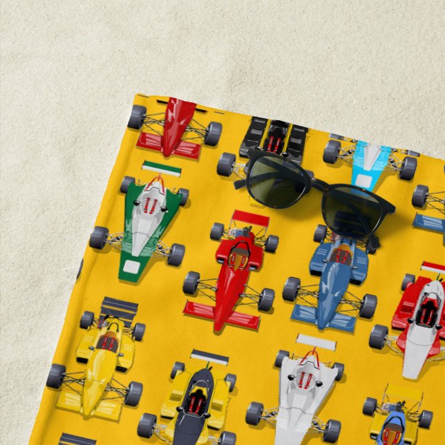 Serviette De Plage Voitures de course de Formule 1 (En situation)