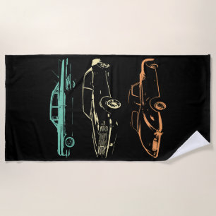 Serviette De Plage Voitures Vintage - 80s & 90s Graphic Retro
