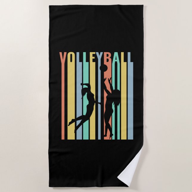Serviette De Plage Volley-ball Beachvolleyball Retro (Devant)