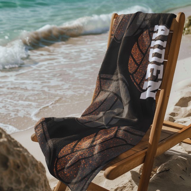 Serviette De Plage Volley-ball orange et noir (Créateur téléchargé)