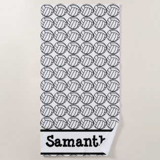 Serviette De Plage Volley-ball personnalisé noir