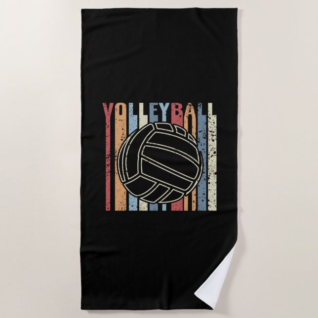 Serviette De Plage Volley-ball Vintage rétro (Devant)