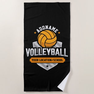 Serviette De Plage Volleyball AJOUTER TEXTE École Varsity Team Joueur