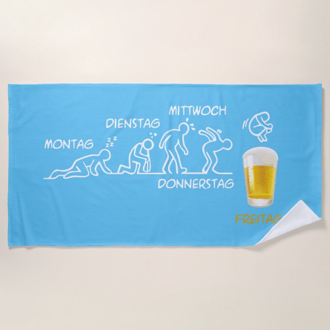 Serviette De Plage Volution de la bière (Devant)