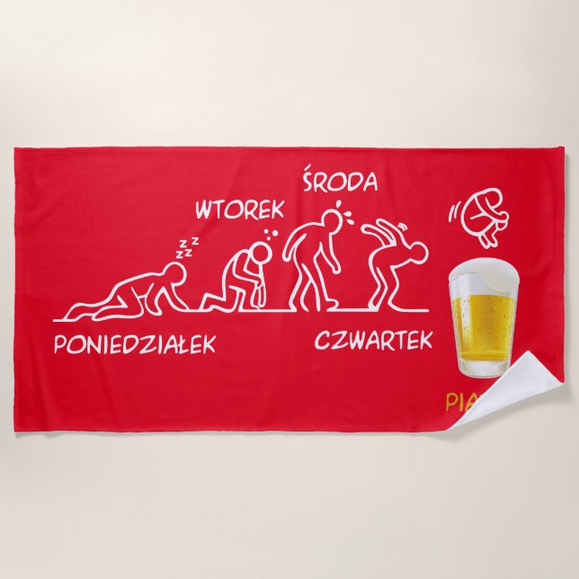 Serviette De Plage Volution de la bière (Devant)