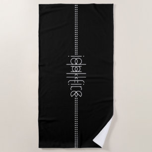 Serviette De Plage Votre nom en tant que glyphes Aliens Unique Noir