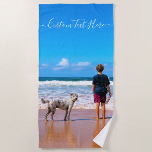 Serviette De Plage Votre Propre Conception Photo Texte Personnalisé L