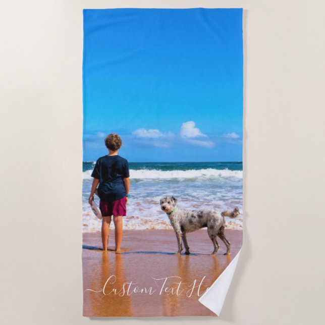 Serviette De Plage Votre propre design photo texte personnalisé - J'a (Devant)