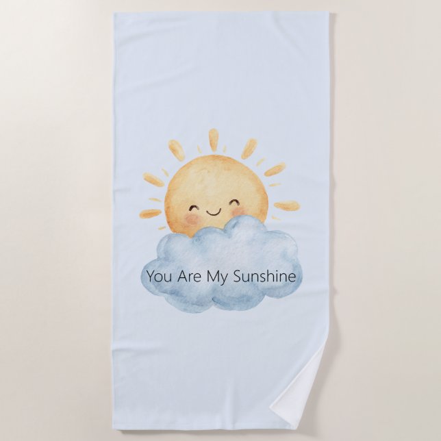 Serviette De Plage Vous êtes mon bonheur Soleil Nuage Heureux (Devant)