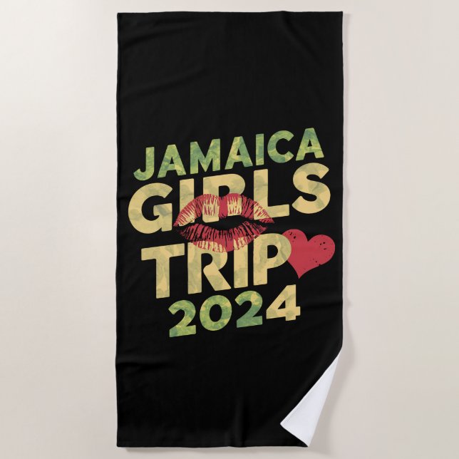 Serviette De Plage Voyage de filles Jamaïque 2024 Week-end vacances d (Devant)