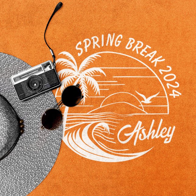 Serviette De Plage Voyage de rupture de printemps personnalisé pour f (Matching spring break towels for your whole girl squad!)