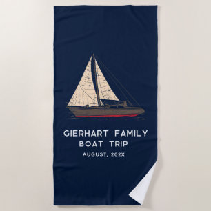 Serviette De Plage Voyage en bateau de famille nautique Swag voile