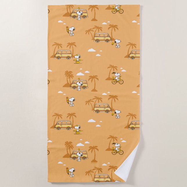 Serviette De Plage Voyage sur route | Peanuts Snoopy Beach Motif (Devant)
