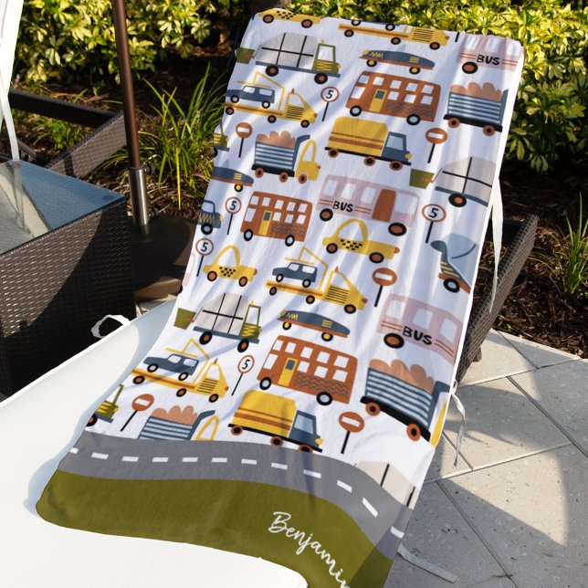 Serviette De Plage Vroom ! Vroom ! Voiture et transport Motif Garçon (Créateur téléchargé)