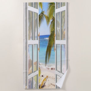 Serviette De Plage Vue sur la plage d'été