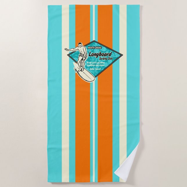Serviette De Plage Waimea a barré le surfer hawaïen de planche de (Devant)