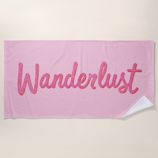 Serviette De Plage Wanderlust Pink Dream Doll | Girly Dollcore Travel (Devant)