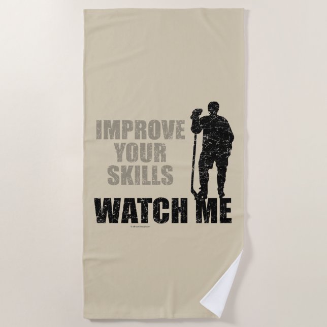 Serviette De Plage Watch Me (hockey) (Devant)