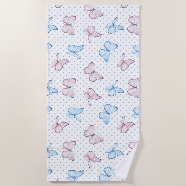 Serviette De Plage watercolor butterfly (Devant)