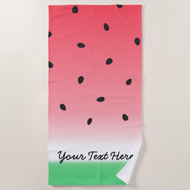Serviette De Plage Watermelon Ombre Stripes (Devant)