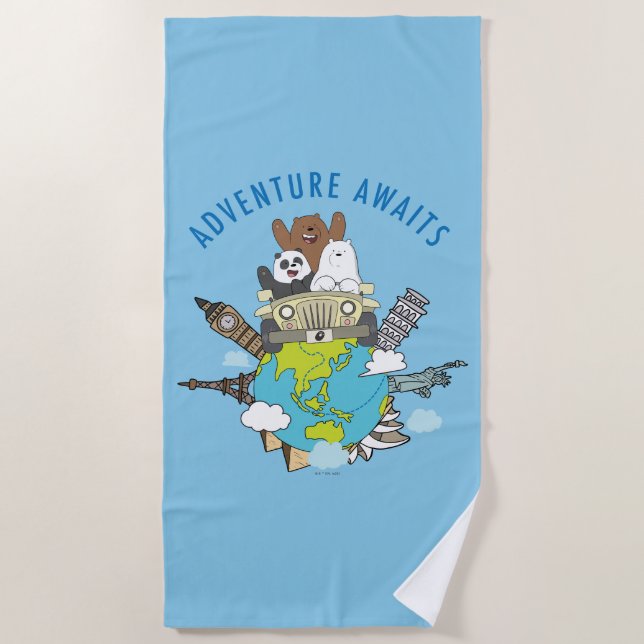 Serviette De Plage We Bare Bears - Adventure Awaits (Devant)