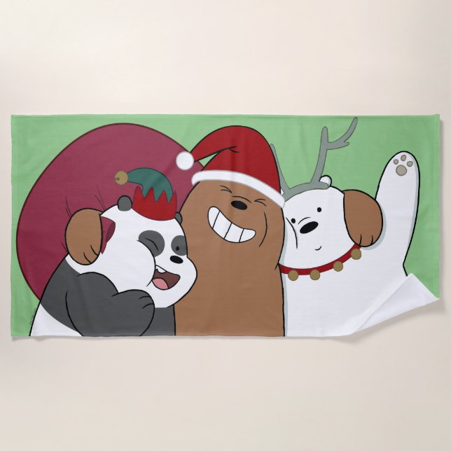 Serviette De Plage We Bare Bears - Season's Greetings (Devant)
