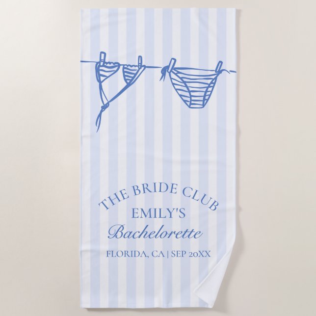 Serviette De Plage Week-end de célibataire en bord de mer avec bikini (Devant)