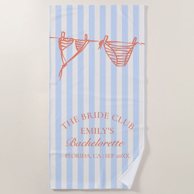 Serviette De Plage Week-end de célibataire en bord de mer avec bikini (Devant)